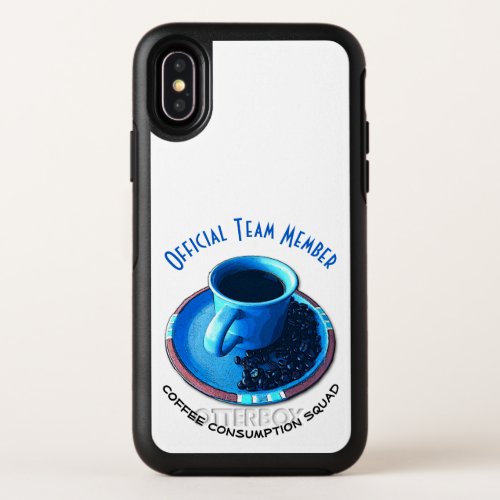 Blue Cup and Saucer  Coffee Consumption Squad OtterBox Symmetry iPhone X Case