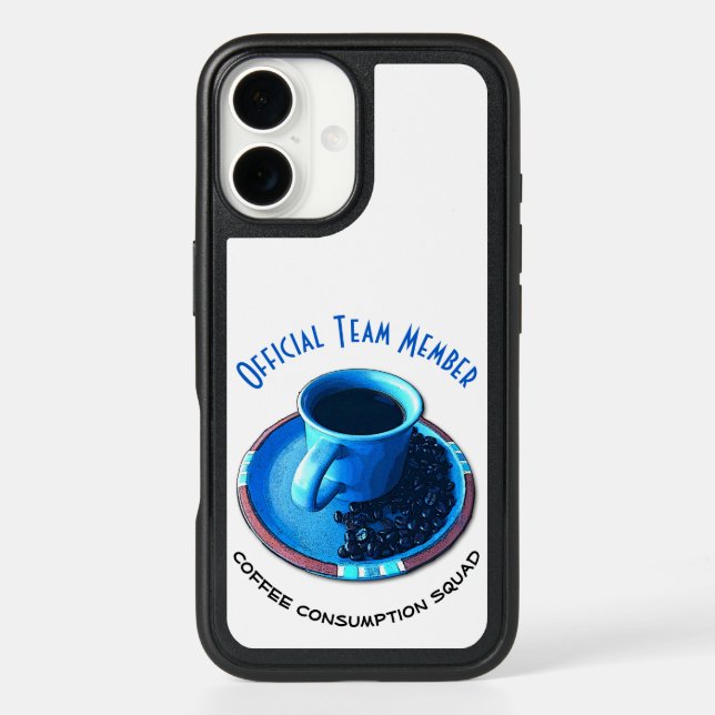 Blue Cup and Saucer | Coffee Consumption Squad Otterbox iPhone Case (Back)