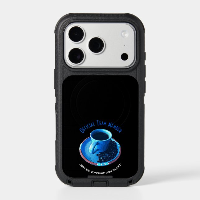 Blue Cup and Saucer Coffee Consumption Squad Otterbox iPhone Case (Back)