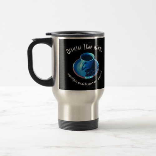 Blue Cup and Saucer  Coffee Lovers Team Custom