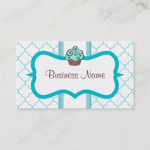 Customizable Blue Cupcake Business Card