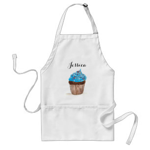 Blue Cupcake Food Dessert Cakes Baker Cute  Adult Apron