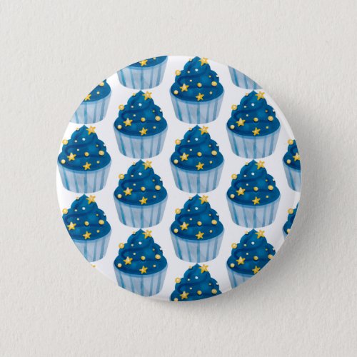 Blue Cupcake Round Button