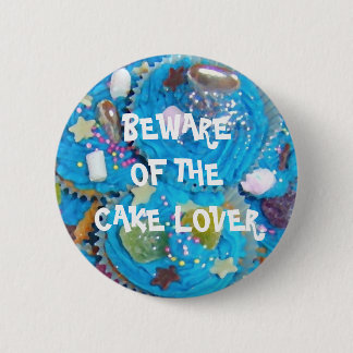 Blue Cupcakes 'cake lover' button badge