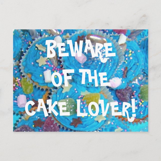 Blue Cupcakes 'cake lover' postcard (Front)