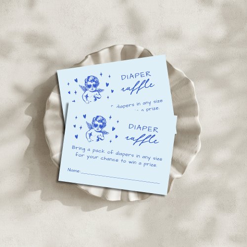 Blue Cupid Valentines Diaper Raffle Baby Shower