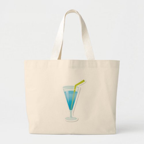 Blue curacao cocktail large tote bag