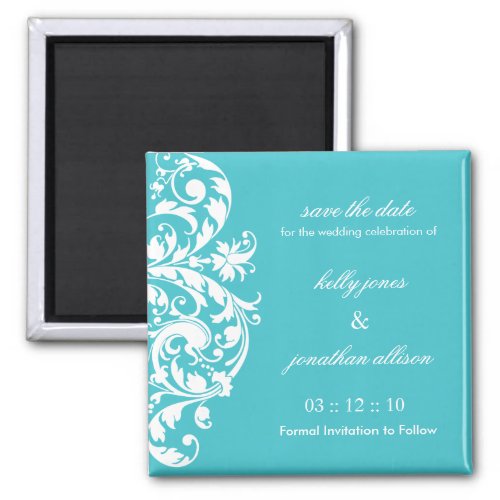 Blue Curacao Save the Date Wedding Magnet