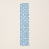Blue Curlicue Squares Pattern Chiffon Scarf (Front)