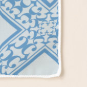 Blue Curlicue Squares Pattern Chiffon Scarf (Detail)