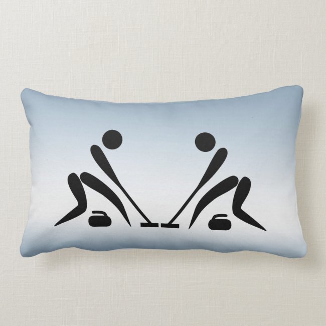 Blue Curling Lumbar Pillow