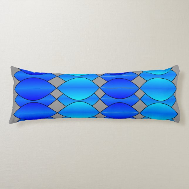 blue curtain pillow (Front)