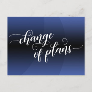 Blue Curve Change of Plans Postponed Wedding Postcard