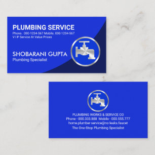 Blue Curve Faucet Plumbing Layers Business Card