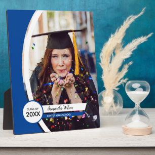 Blue Curved Frame Photo Graduation