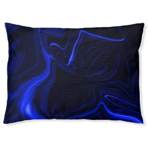 Blue curves and ripples in dark blue image  pet bed