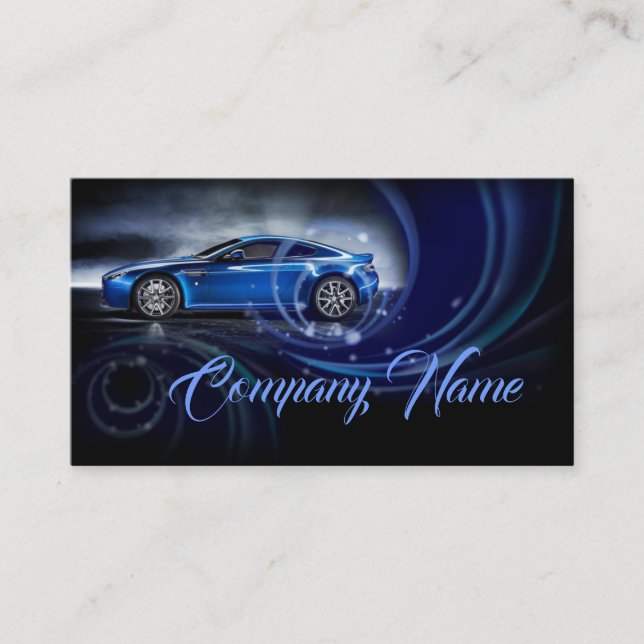 Blue Curves Automotive Business Card (Front)