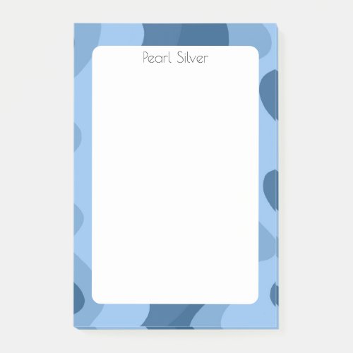 Blue Curves CUSTOM Chic Monogram Personalized Post_it Notes