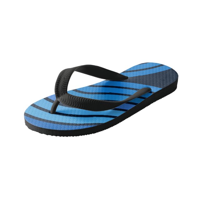 blue curves kid's flip flops (Angled)