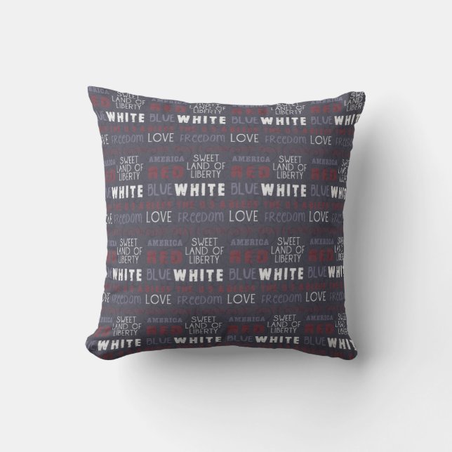 Blue Custom Americana Pillow (Front)