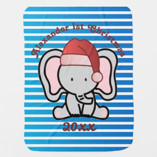 Blue Custom Baby Boy Name First Christmas 2022     Blanket