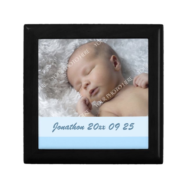 Blue Custom Baby Photo Keepsake Giftbox Box (Front)