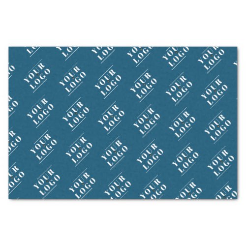 Blue Custom Branded Tiled Logo Message Tissue Paper