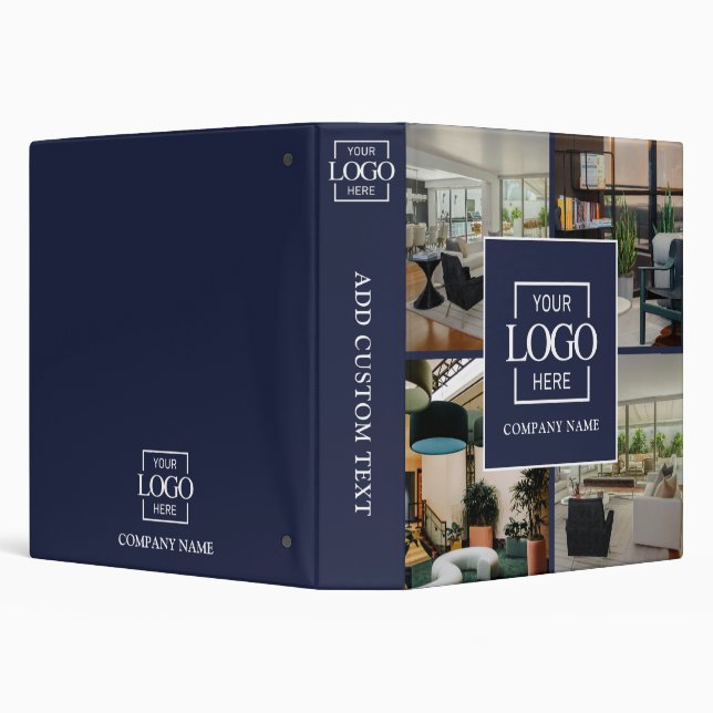 Blue Custom Business Logo Professional No Minimum 3 Ring Binder (Background)
