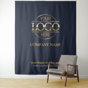 Blue Custom Business Logo Trade Show Backdrop