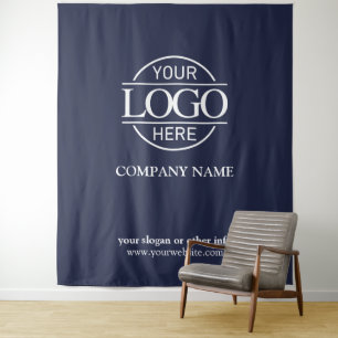 Blue Custom Business Logo Trade Show Backdrop