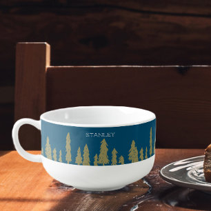Blue Custom Camping Soup Mug