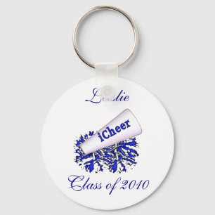 Blue Custom Cheerleader KeyChain