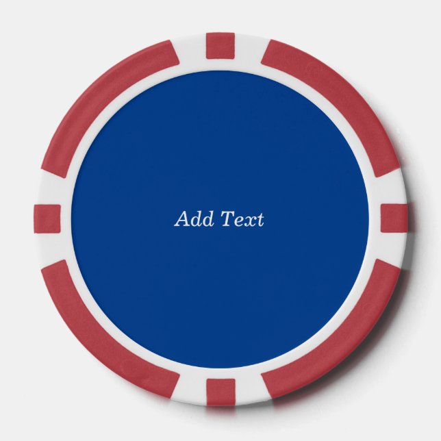 Blue Custom Create Your Own Add Text Poker Chips (Front)
