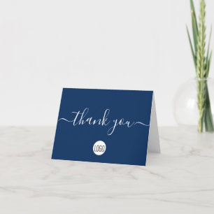 Blue Custom Customer Appreciation Professional Letterpress Thank You Card