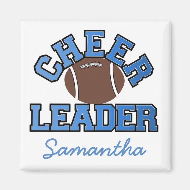 Blue Custom Football Cheerleader Magnet (Front)