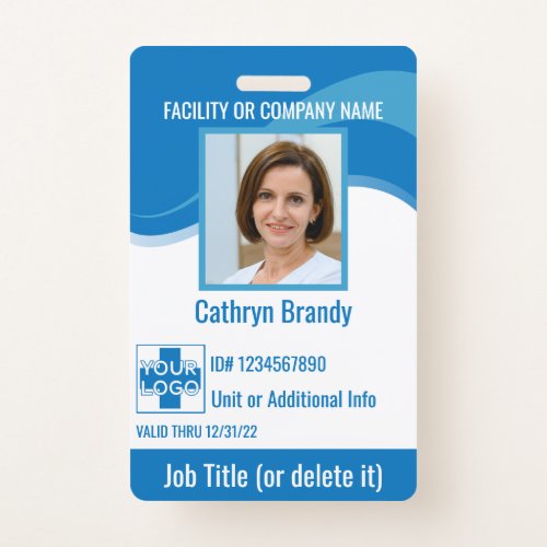 Blue custom Hospital Employee Security logo Badge