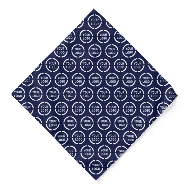 Blue Custom Logo business branded promotional Bandana (Front)