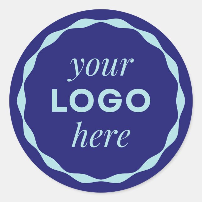 Blue Custom Minimalist Logo Circle Sticker (Front)