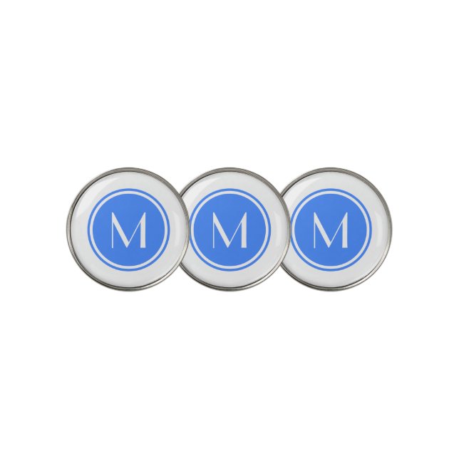 Blue Custom Monogram Golf Ball Marker (3 Up)