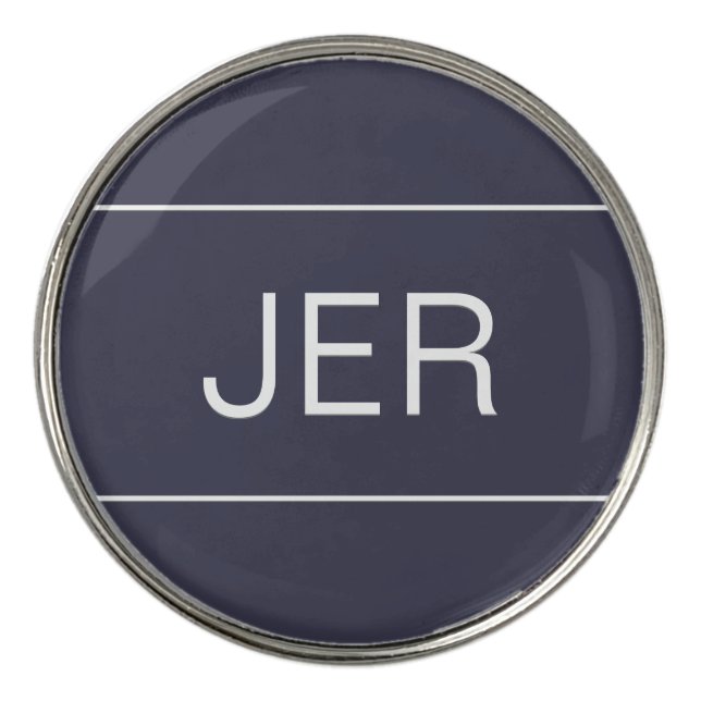 Blue Custom monogrammed golfers best Golf Ball Marker (Front)