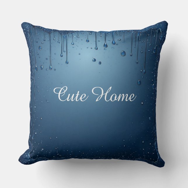 Blue Custom Name Home Decoration Cozy Throw Pillow (Front)