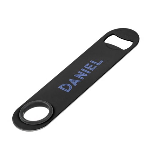 Blue custom name on black bar key