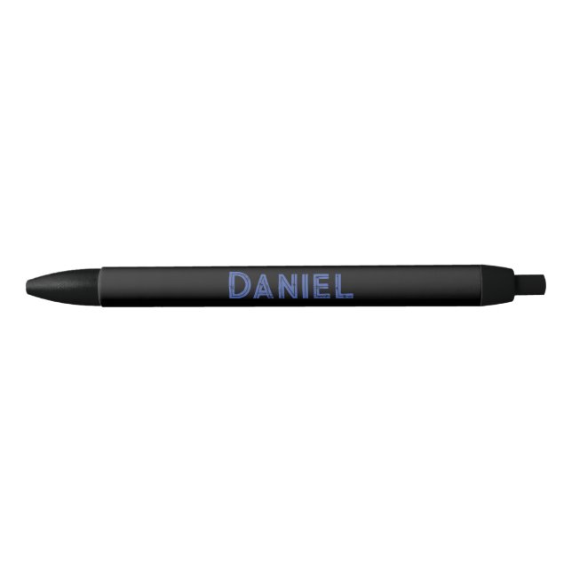 Blue custom name on black pen (Front)