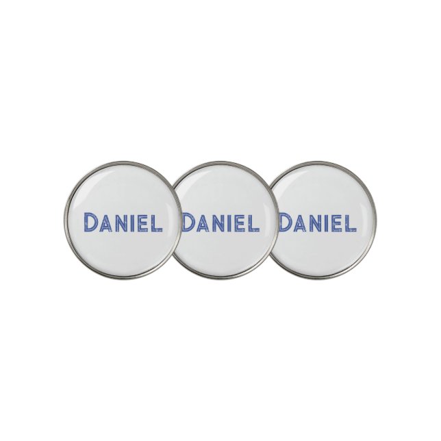 Blue custom name on white golf ball marker (3 Up)
