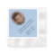 Blue Custom Personalized Communion Photo Napkins