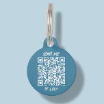 Blue Custom QR Code | Scan Pet ID Tag<br><div class="desc">Customizable blue QR code pet ID tag. This pet tag features a scannable QR code that enables anyone with a smartphone to access important information about your pet. You can easily generate a brand new QR code on the design via the "personalize this template " feature. Just add the URL...</div>