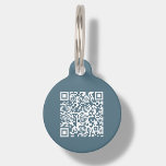 Blue Custom QR Code | Scan Pet ID Tag<br><div class="desc">Customizable blue QR code pet ID tag. This pet tag features a scannable QR code that enables anyone with a smartphone to access important information about your pet. You can easily generate a brand new QR code on the design via the "personalize this template " feature. Just add the URL...</div>