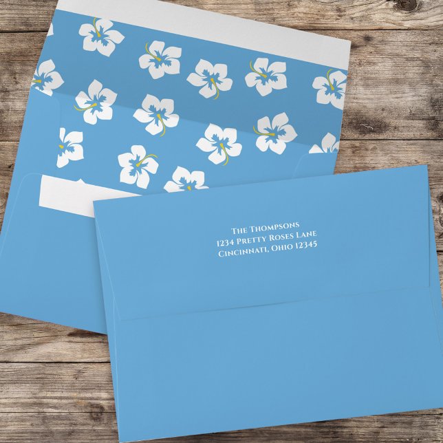 Blue Custom Return Address Hawaiian Envelope (Creator Uploaded)