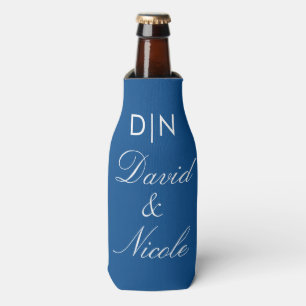 Blue Custom Text Can Cooler Personalized Sleeve
