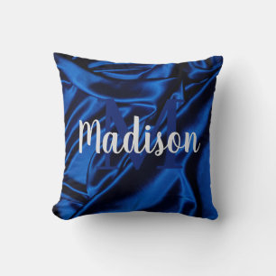Blue Custom Velvet Pillow Monogram Personalized